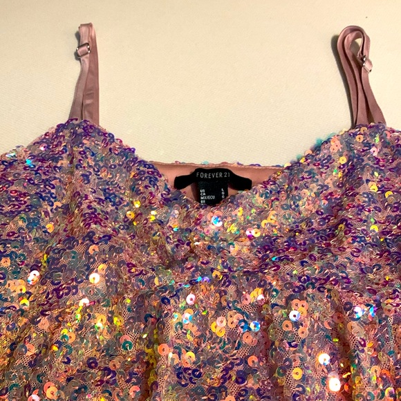 Forever 21 Sequined Ruffle Tiered Mini Dress NWT - Picture 5 of 8